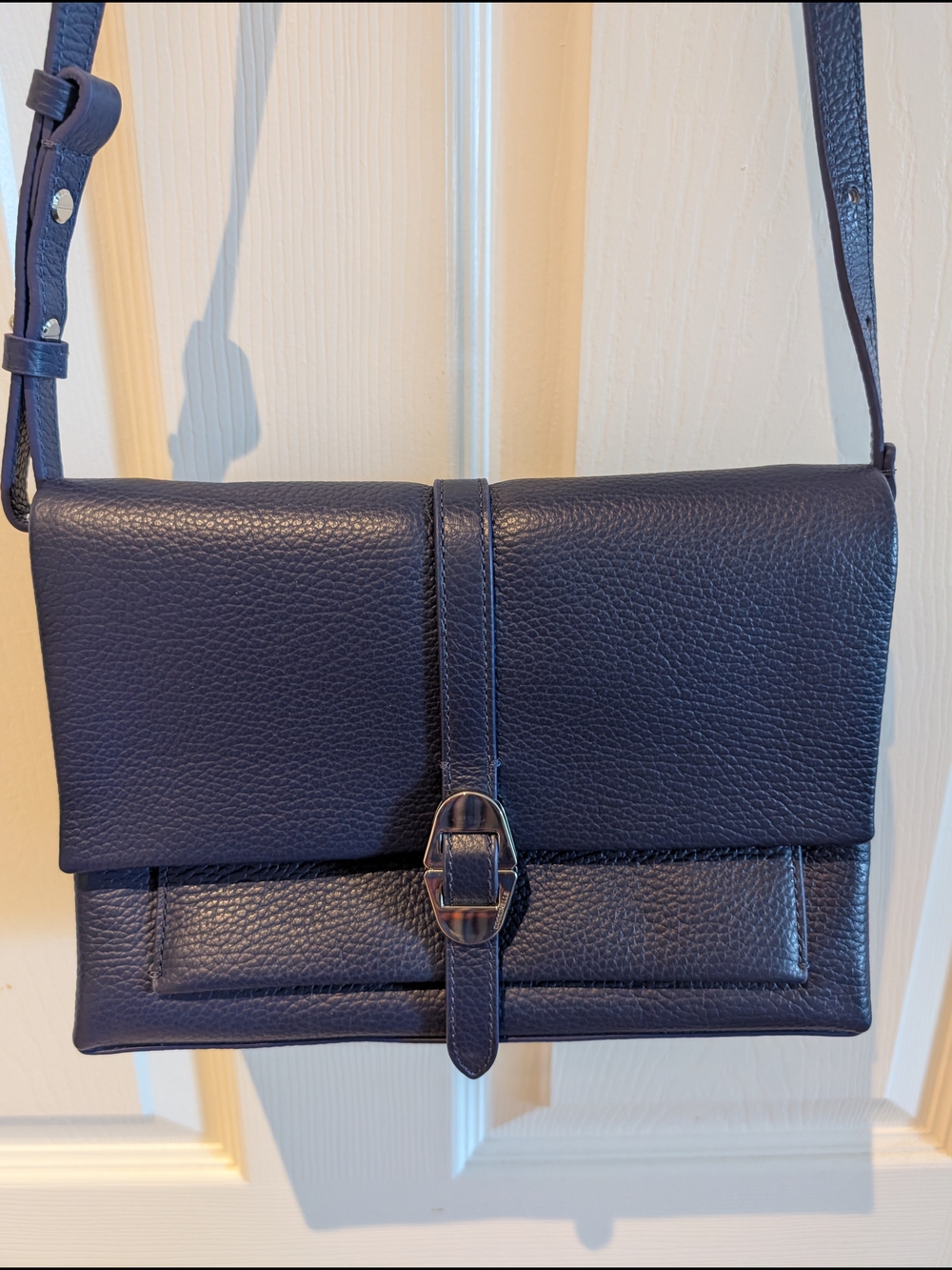 Coccinelle - Brand New Navy Leather Crossbody Bag - Sleek Everyday Shoulder Bag